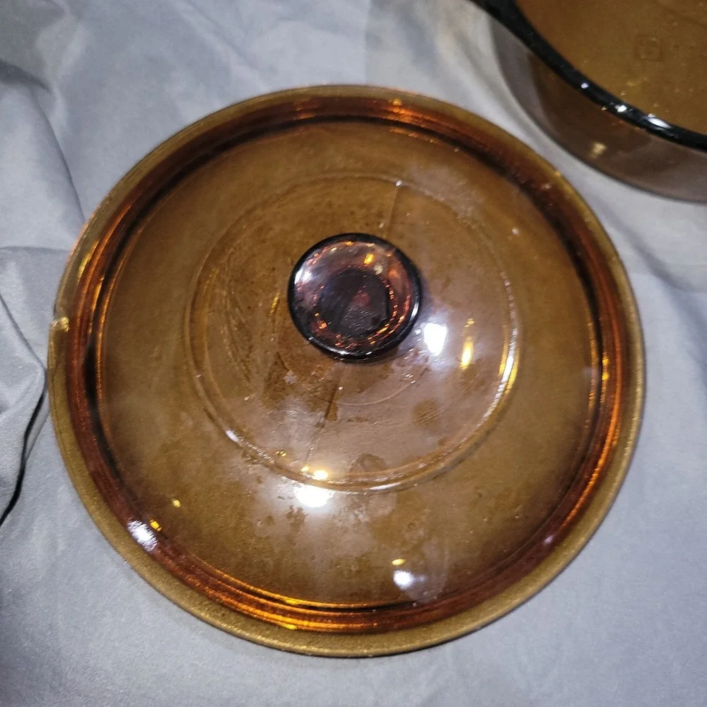 Anchor Hocking Amber/Brown Glass 1 Qt. Casserole Baking Dish With Lid